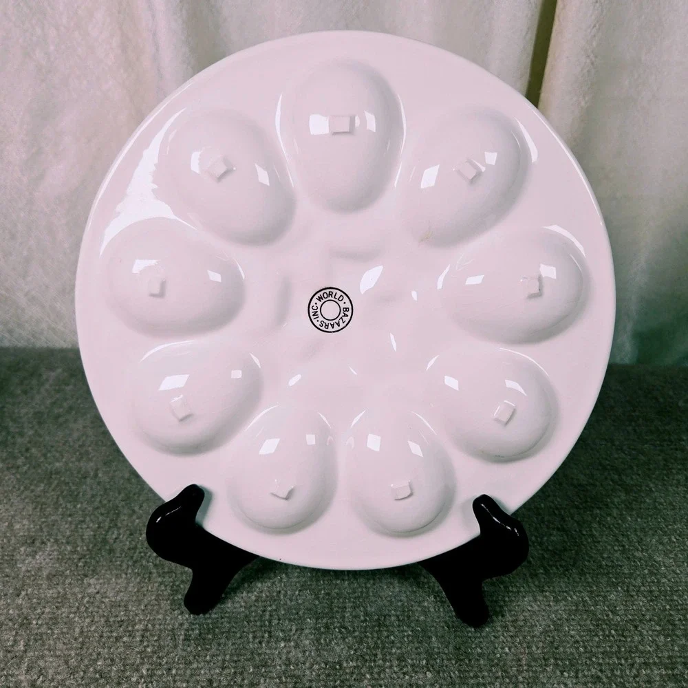 World Bazaars Ariela Collection Tulip Egg Holder Easter Deviled Egg Plate